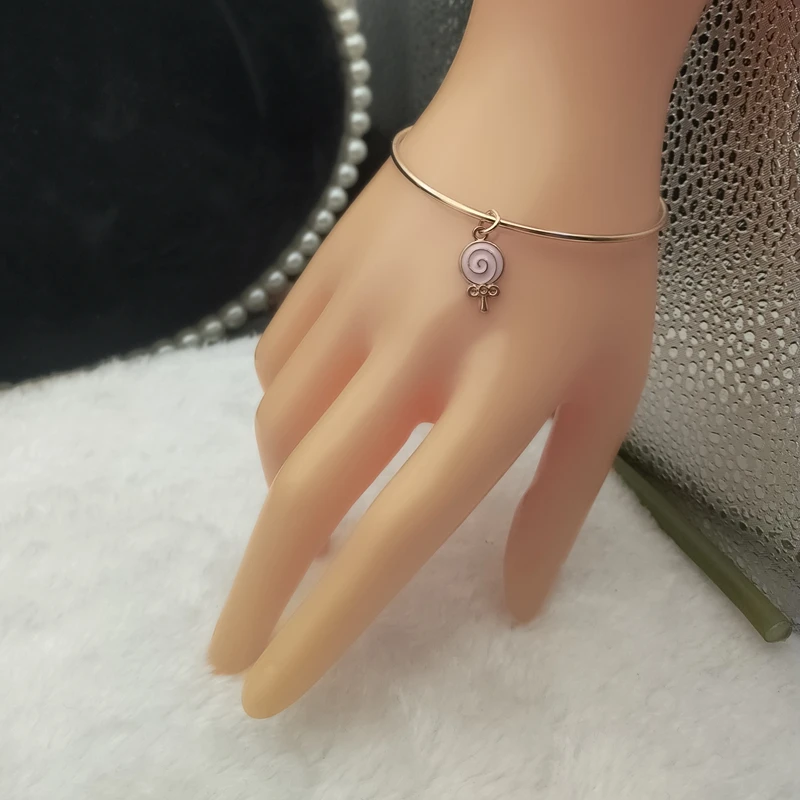 Милый мультяшный эмалированный браслет в виде леденца аксессуары из сплава