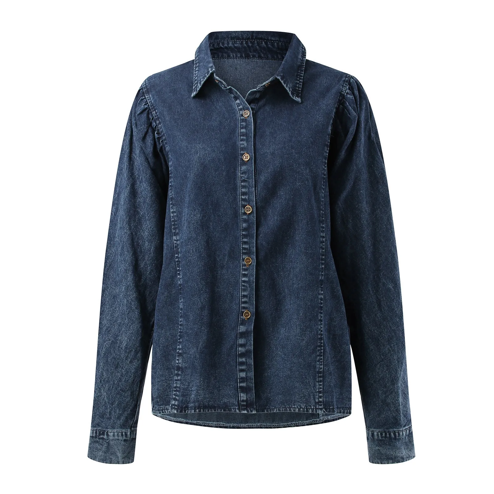 

Womens Denim Blouse Casual Solid Long Sleeve Loose Buttons Shirts & Blouses Women Autumn Clothing Blusa Mujer Moda Camisas