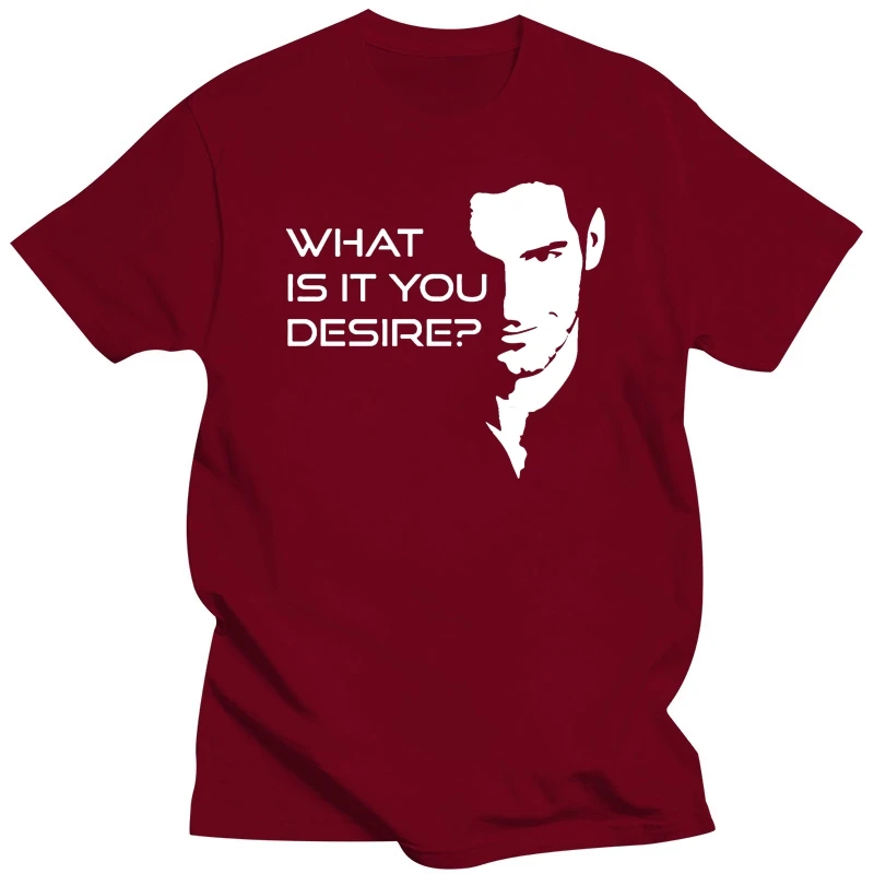 Мужская футболка Lucifer Morningstars What Is It You Desire новые футболки для странного отдыха