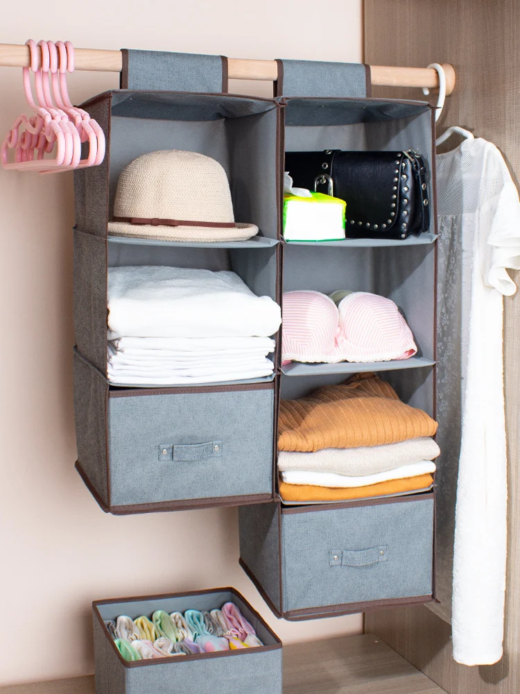 

Rushed Wardrobe Storage Rack Hanging Hanging Storage Bag Shopping Bags Fabric Socks Room Bag Buggy Hanging Underwear Artifact