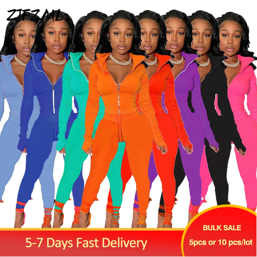 

Спортивный костюм женский с отложным воротником, модная куртка с длинным рукавом, штаны для бега, Осень-зима