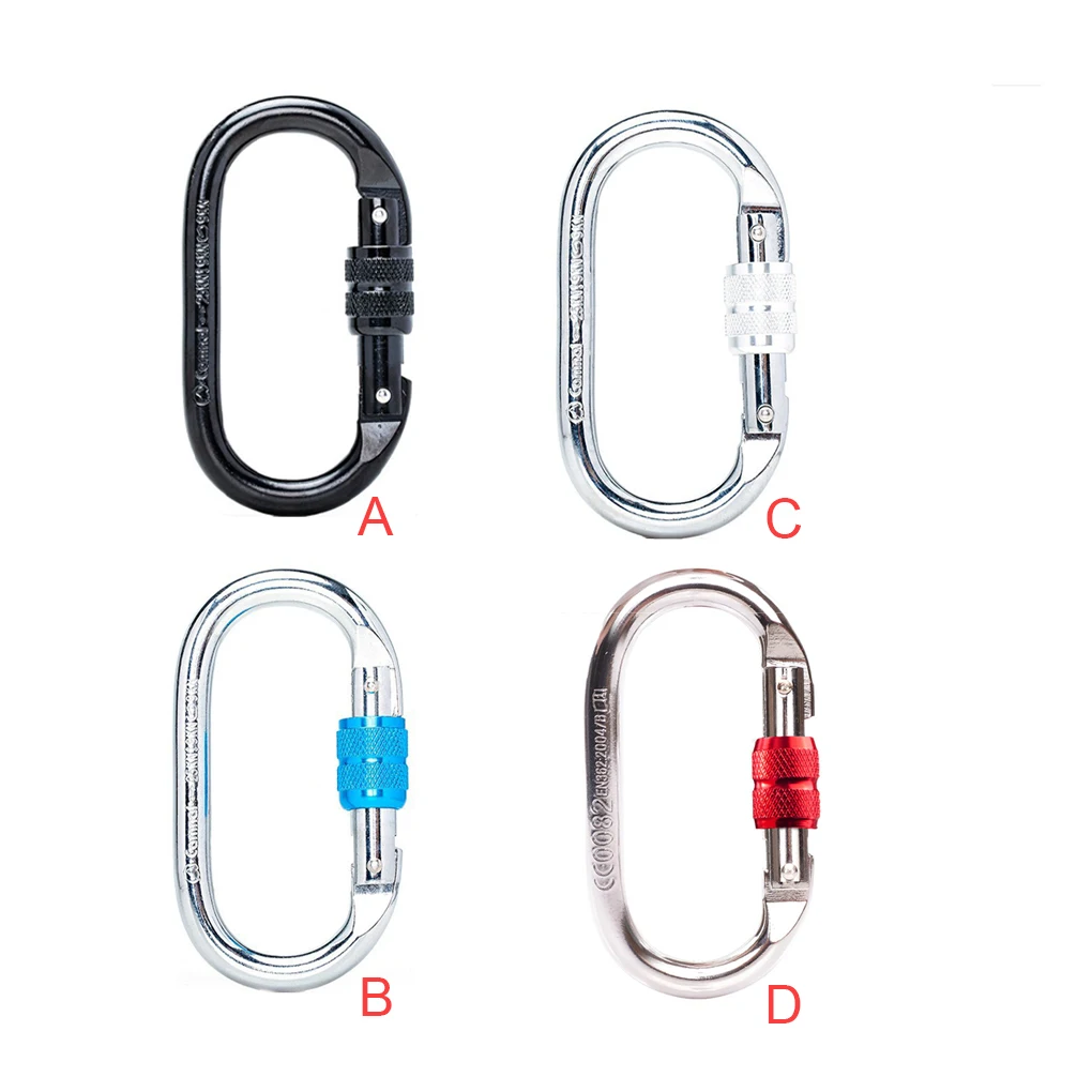 

Climbing Carabiner Equipment Simple O-shaped Climb Clips Safe Lock Tool Locking Accessory for Sports Protect Black