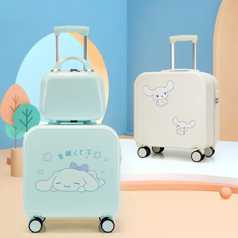 

20 Inch Sanrioed Travel Suitcase Password Luggage with Wheels Cinnamoroll Cartoon Anime Student Rolling Trolley Case Girl Gift