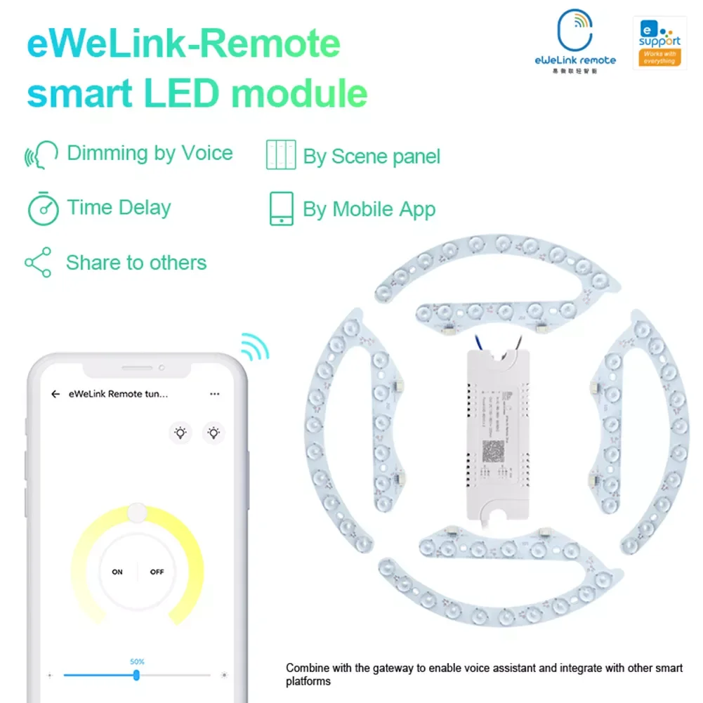 

Replacement 2.4GHz EWelink App Intelligent Remote Control for Ceiling Lamp LED Module Light Source Light Panel Remote Controller
