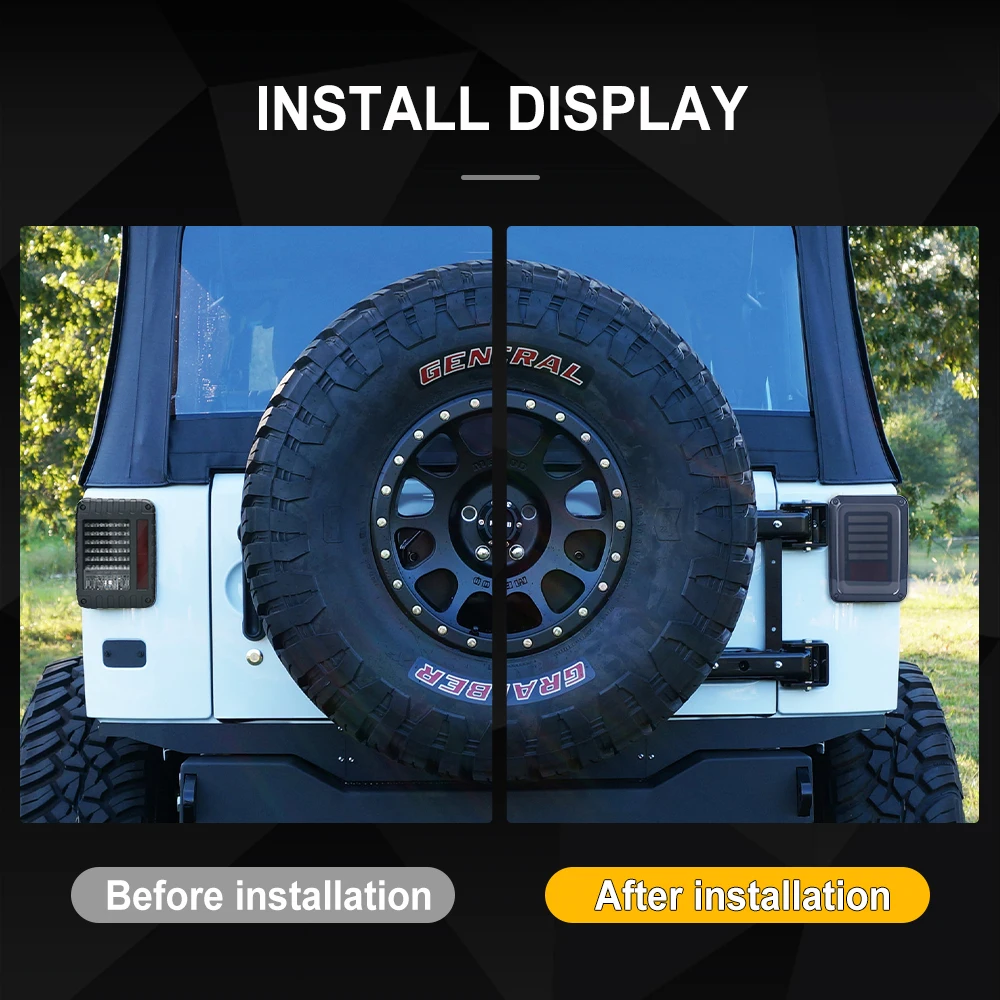 Фото Задний светодиодный фонарь для Jeep Wrangler JK, 2 шт., стоп-сигнал заднего хода и поворота, задний стоп-сигнал, дневные ходовые огни, 12 В, автомобильные аксессуары №5