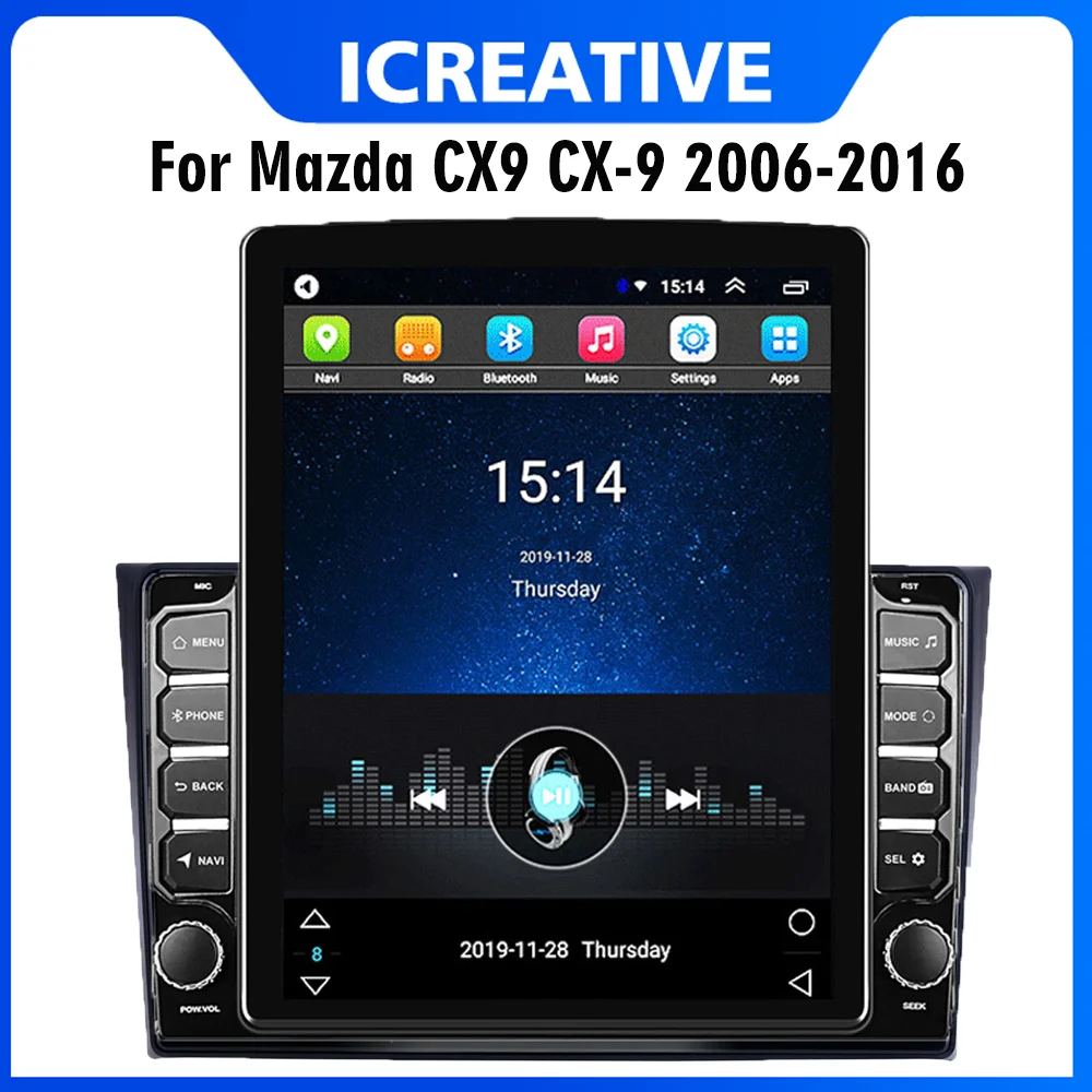 

Автомобильный мультимедийный плеер Carplay, 2 Din, экран 9,7 дюйма Tesla, для Mazda CX9 CX-9 2006-2016, GPS-навигатор, Android, стерео Автомагнитола