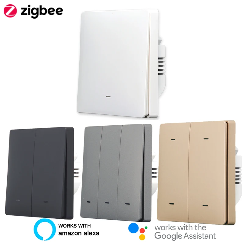 

Lonsonho ZigBee Smart Switch EU UK 220V Tuya Smart Life Wall Press Button Light Switch Support Zigbee2mqtt Alexa Google Home