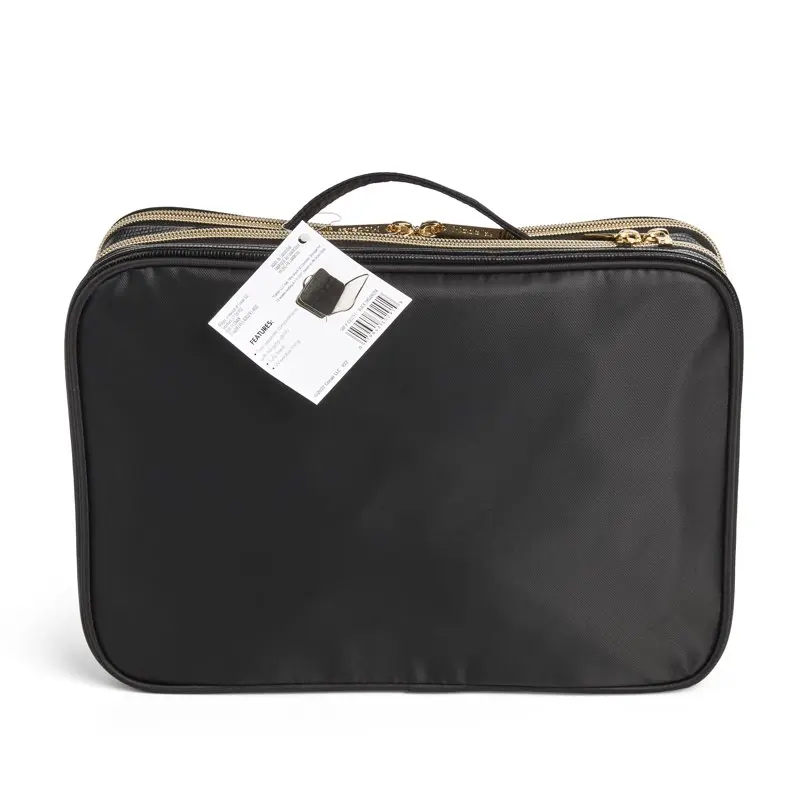 Travel Zip and Carry Cosmetic Bag Weekender, Black