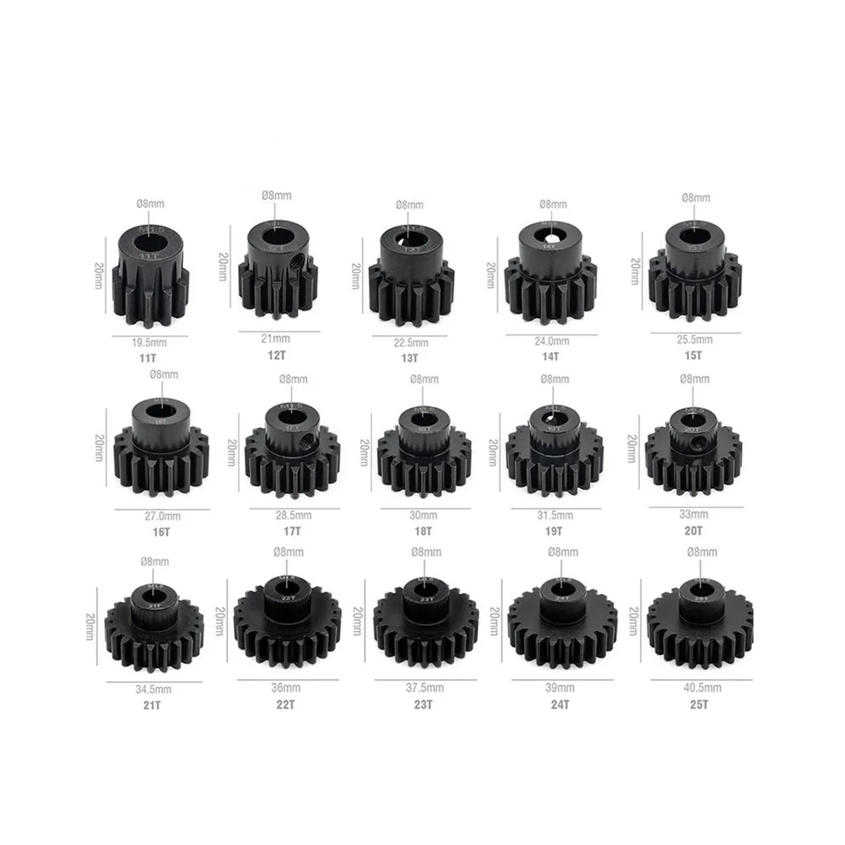 

1PCS Motor Gear M1.5 8Mm 16T Pinion Motor Gear for 1/5 1/6 RC Car RC 55 56 Series Motor Brushless Motor