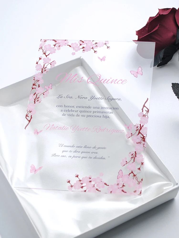 Прозрачные свадебные приглашения из плексигласа арабский текст сувениры для