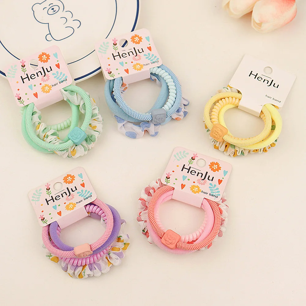 4 шт./набор резинки для волос карамельных цветов