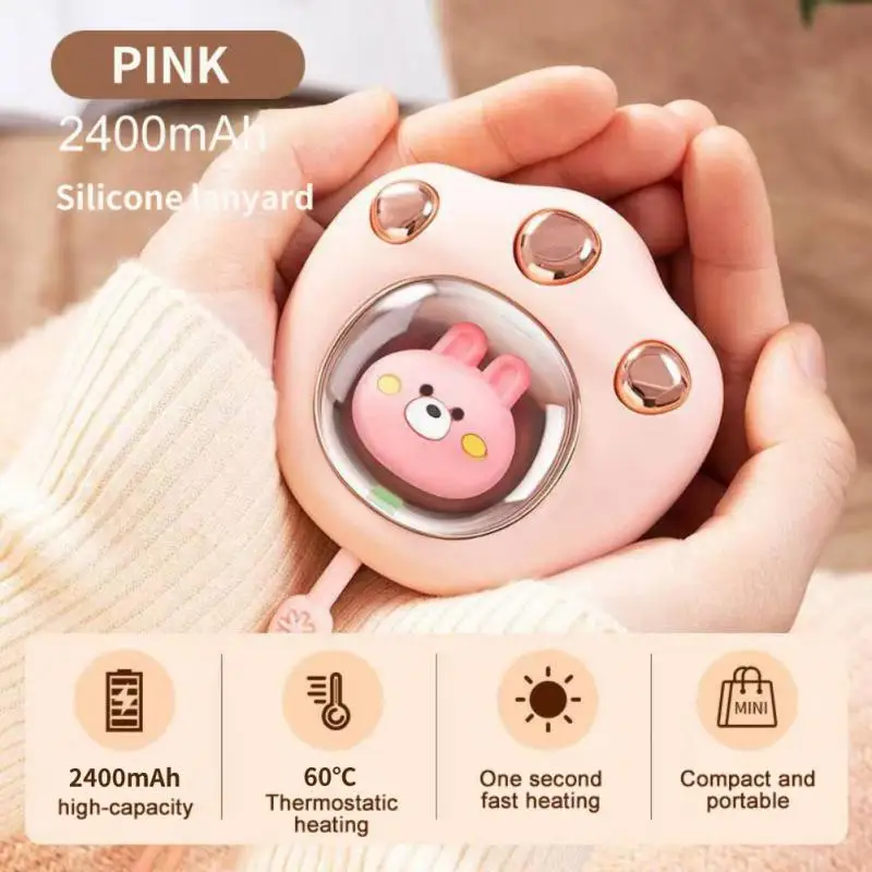 

2022 Mini Cute Cat Claw Shaped Hand Warmer USB Rechargeable Hands Electric Heater for Indoor & Outdoor Winter Heating Pad