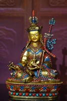 9 tibetan temple collection old bronze outline in gold tessellation gem dzi beads padmasambhava worship buddha town house