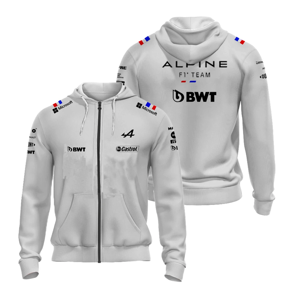 Men's and women's f1 hoodie for official racing shirt with formula one alpine f1 zip