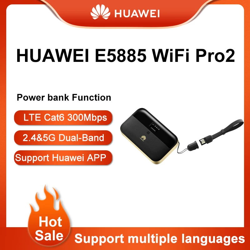 Original Huawei  e5885 Mobile Portable WiFi2 Pro Card 4g Wireless Network Router Gigabit LTE Cat.16 Mobile Hotspot