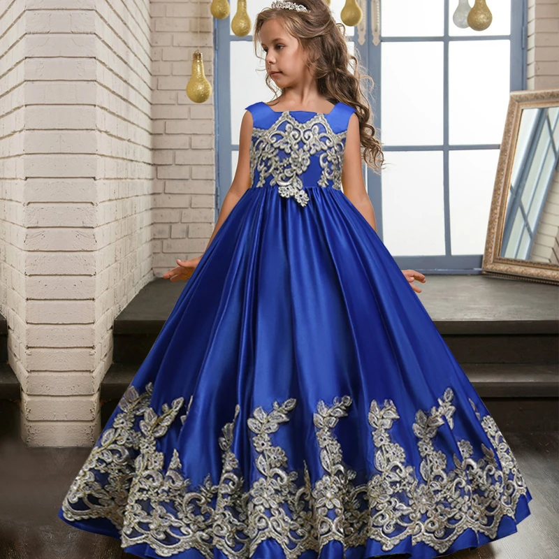 

Teenage Bridesmaid Flower Girls Dress Children Clothes Evening Princess Wedding Kids Dresses For Girls Evening Party Dress 8 10Y