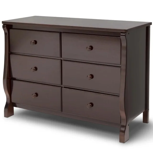 Delta Children 6 Drawer Dresser, Greenguard Gold Certified, Dark Chocolate Dressers for Bedroom Vanity Table 5