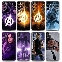 clear phone case for samsung s22 s21 s20 s10e s10 s9 plus lite ultra fe 4g 5g silicone case cover marvel hawkeye infinity war
