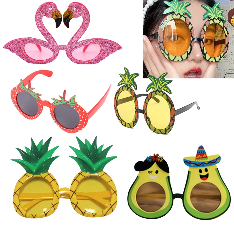 

1 Pcs Hawaiian Party Sunglasses Flamingo Tropical Luau Pool Beach Party Decoration Supplies Funny Glasses Photo Props Wedding