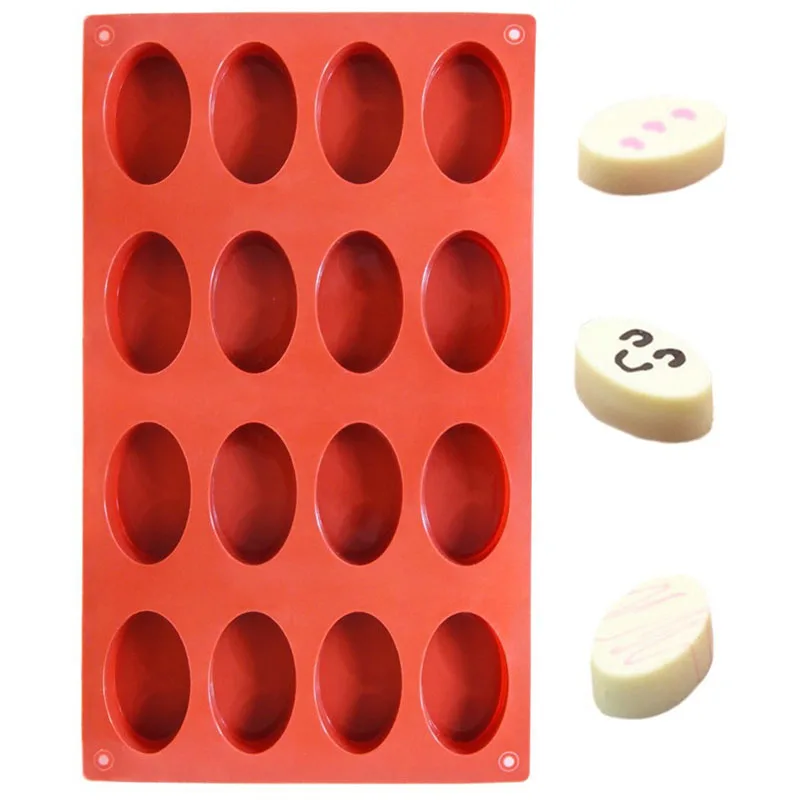 Силиконовая форма для мыла овальной формы с 16 отверстиями шоколада глины из