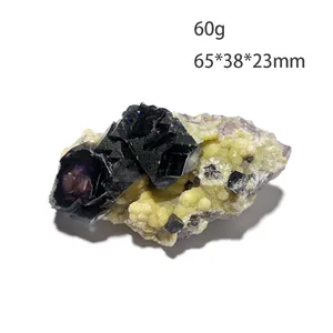 60g C5-4K Natural Purple Fluorite Mica Mineral Crystal Specimen Decoration  From Inner Mongolia China Free Shipping