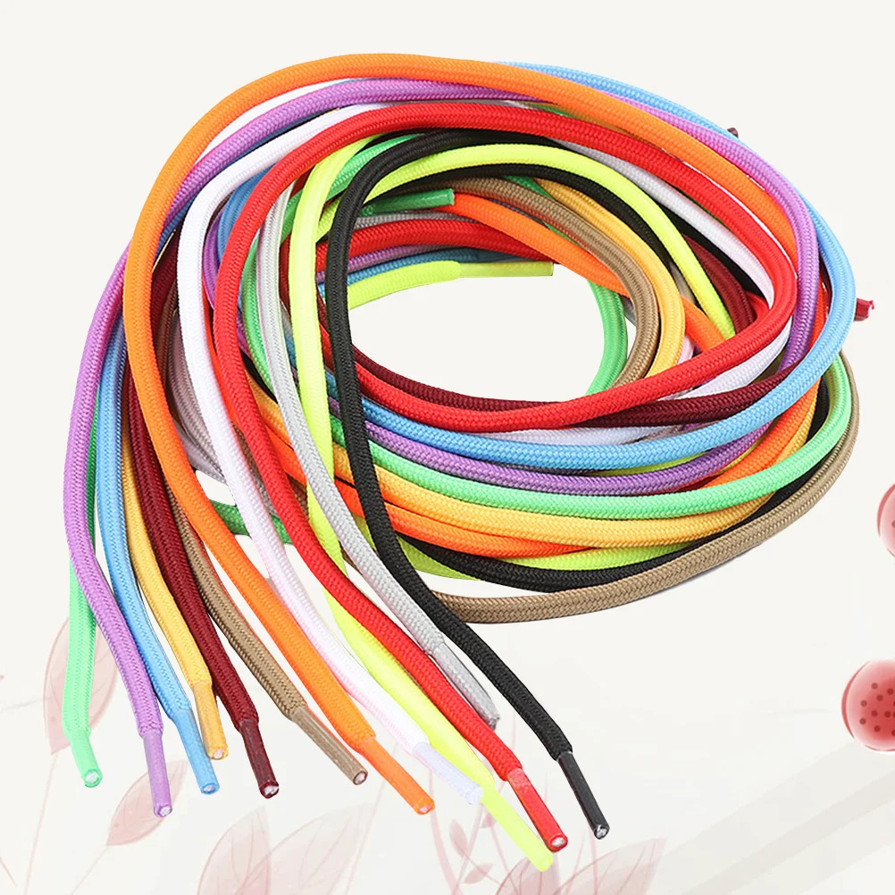 20 Pcs Elastic Shoelaces Color Rope Oval Elastic Flat Shoelaces Braided Shoelace Color Shoelace