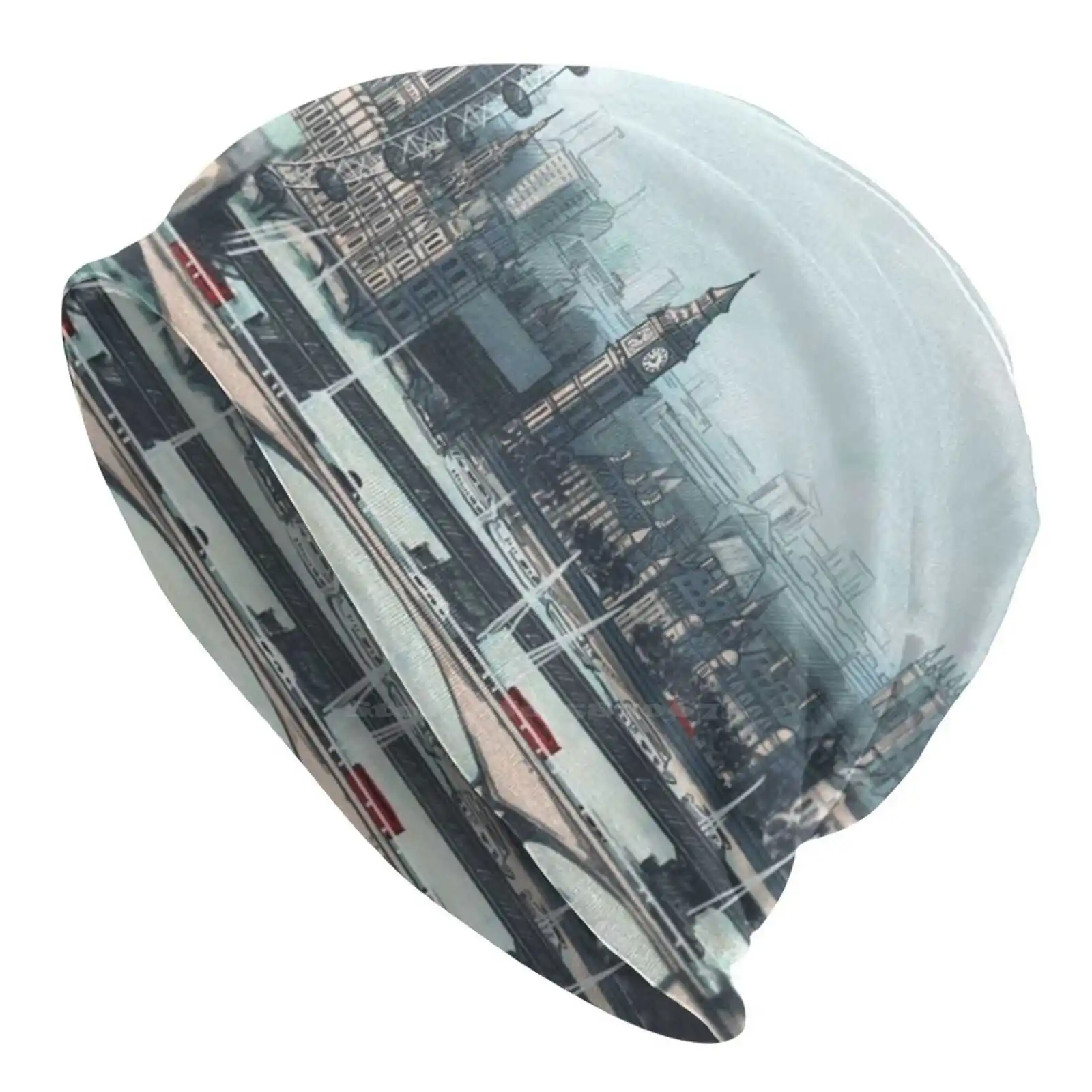 Лондонская вязаная шапка теплая уличные шапки Шерлок пейзаж городской