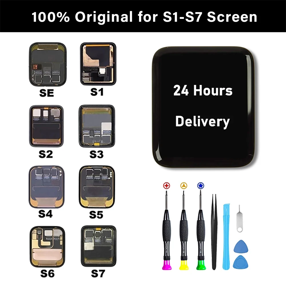 Retina OLED 100% Original Test Apple Watch Series 1 2 3 4 5 6 7 SE LTPO Display Touch Screen Digitizer Replacement 38 40 42 44