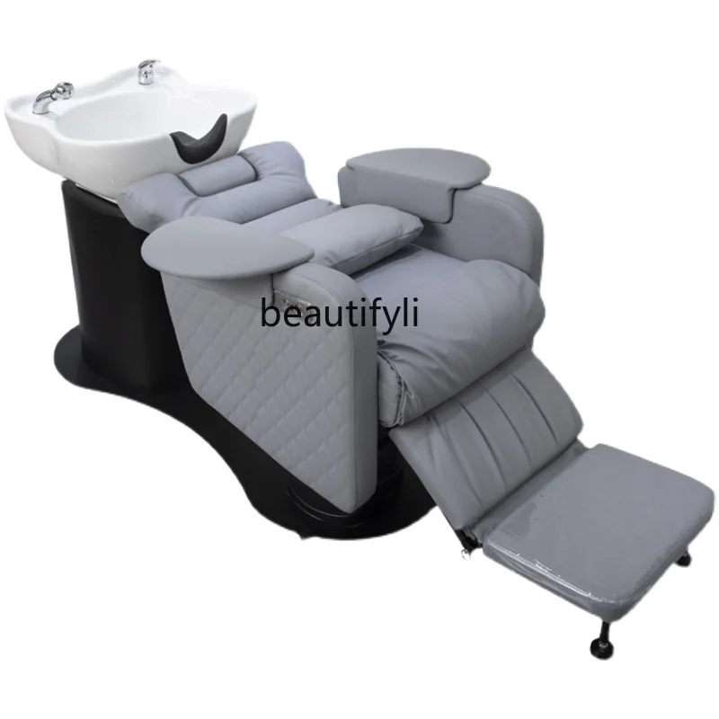 

Electric Lifting Shampoo Chair Hair Saloon Dedicated Half Lying Ceramic Deep Basin Flushing Bed