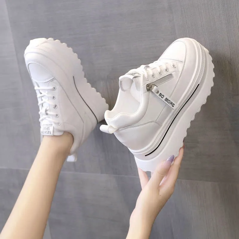 Кроссовки женские на платформе повседневные осенние кроссовки белого цвета с
