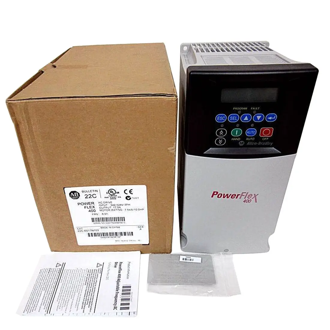 

Allen Bradley Powerflex523 AC Drive 0.75kW/1HP 480VAC 25A-D2P3N104