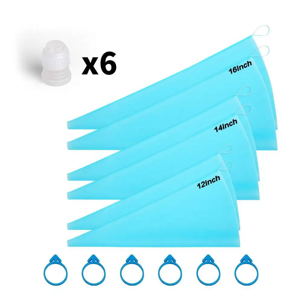 

18Pcs TPU Piping Bag Set Silicone Pastry Bag Milking Bag Converter Cake Decoration Accessories Silicone Mold For Pastry Cupcake