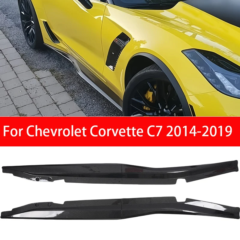 

Боковая юбка из углеродного волокна для Chevrolet Corvette C7 2014-2019, боковой бампер, дверь, нижний спойлер, диффузор, сплиттер, комплект кузова