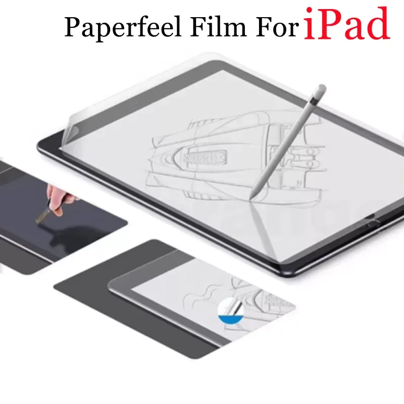 

Пленка Paperfeel 12,9 11 дюймов для iPad 2021 iPad Air Mini 6 5 4 3 iPad 9 8 7 6 10,2 9,7 дюйма, матовая Защита экрана для рисования