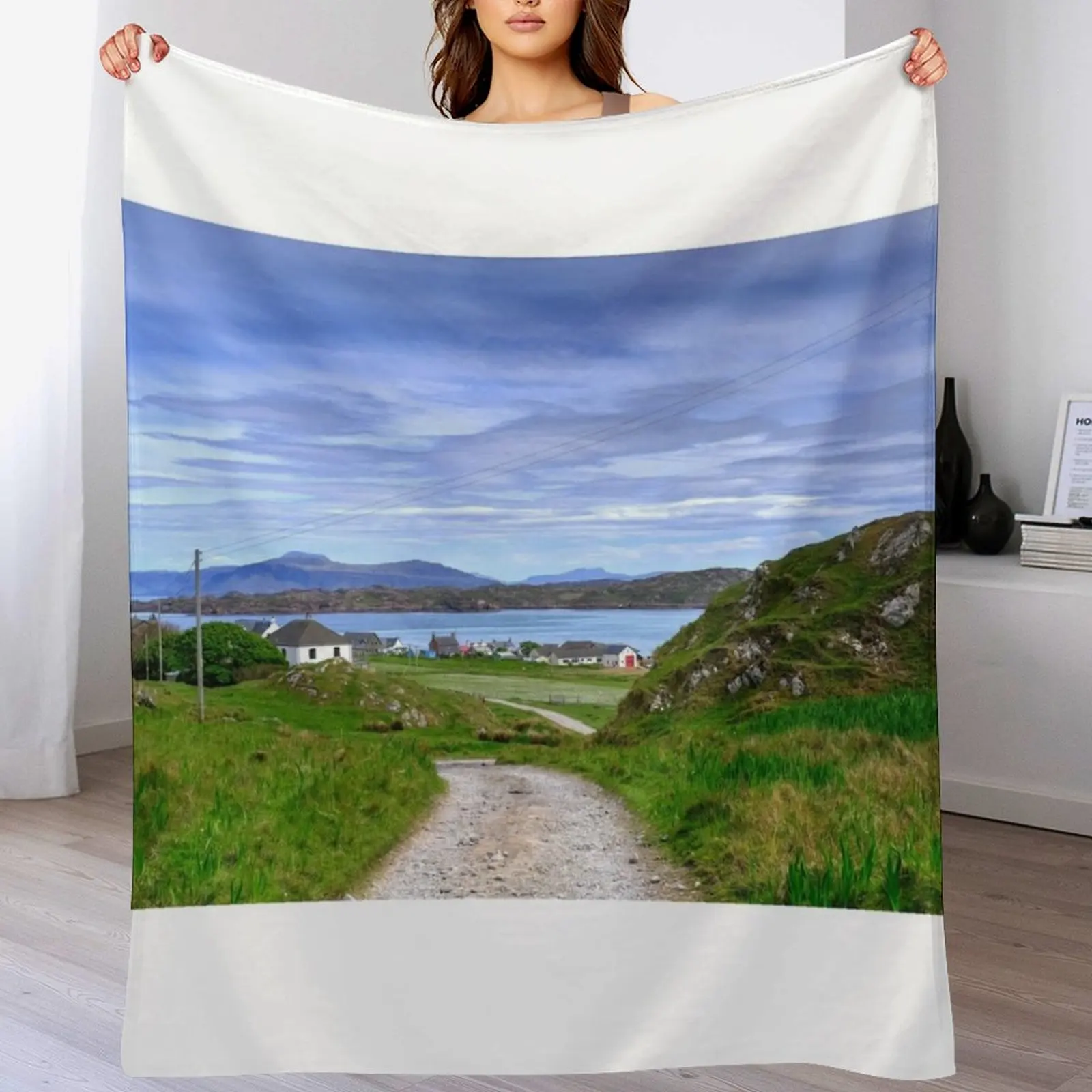 Baile Mor Isle of Iona Inner Hebrides Scotland Плед Многоцелевая среда Постельное белье Мягкие одеяла