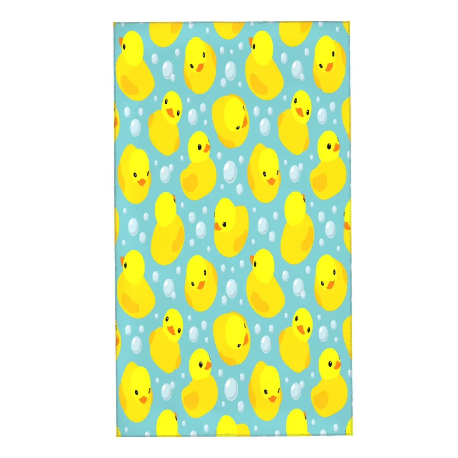 

Face Towel Funny Yellow Duck on Teal blue Soft Bath Hotel Spa Hand Gym Sport Towelstorchon de cuisine