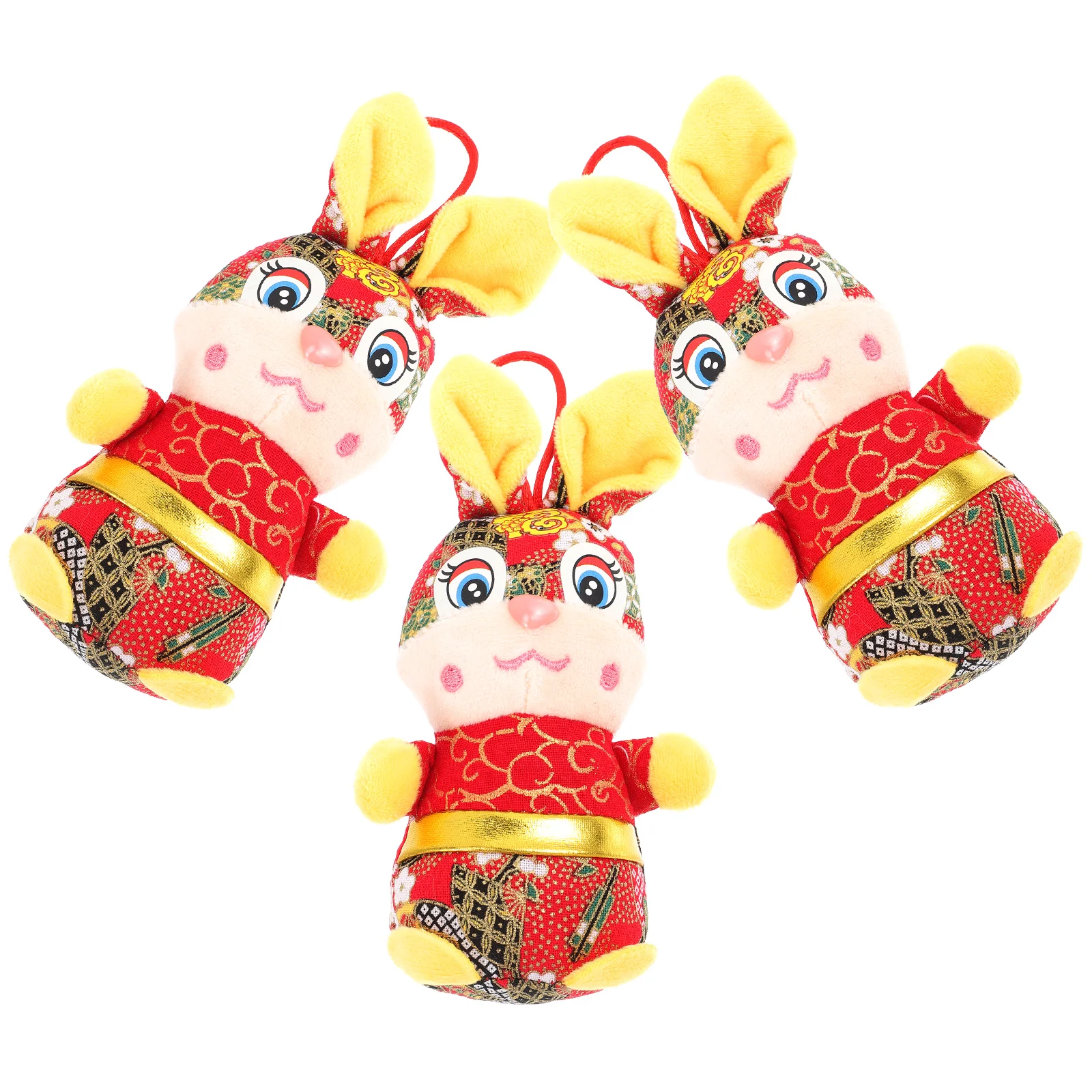 

Rabbit Year Stuffedplush Chinese Bunny Zodiac Toy New Gift Hangingtoys Mascot The Animal Figurines Spring Festival Mini Decor
