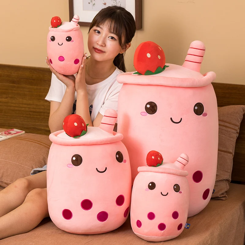 Bubble Tea плюшевая игрушка Boba молочная Боба чайная подушка в форме чашки настоящая