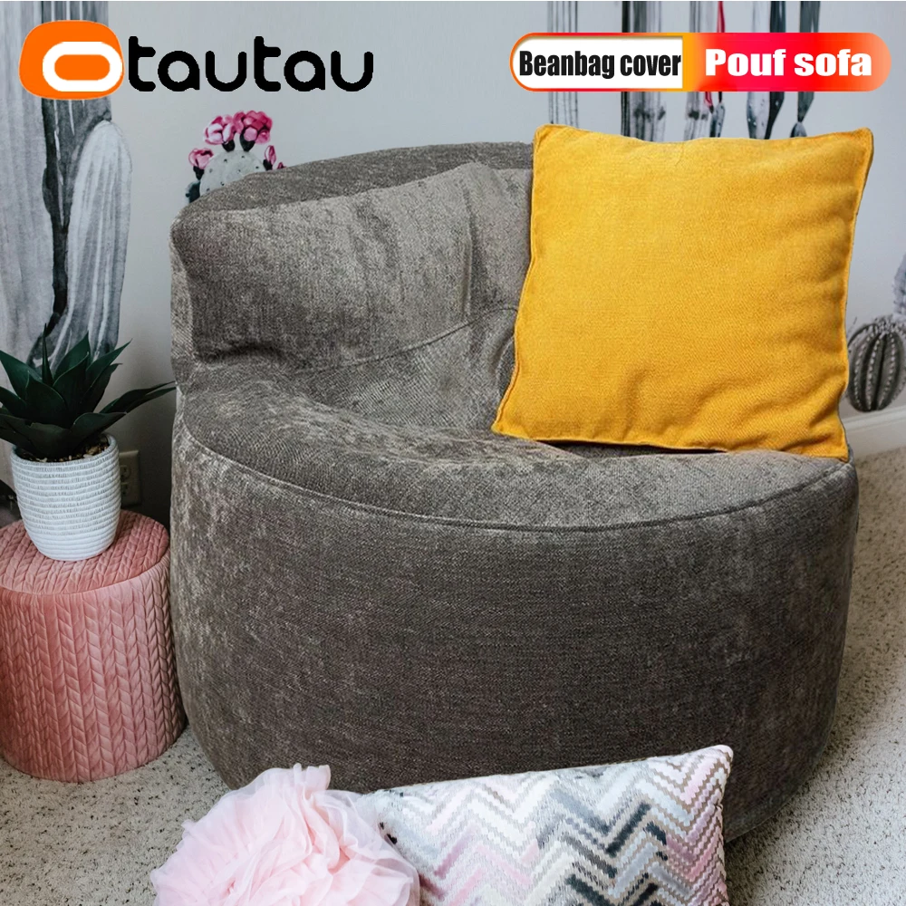 

Lazy 3.5ft Waterproof Bean Bag Chair With Filler Beanbag Pouf Sofa Floor Seat Backrest Couch Lounge Single Mueble Decoration