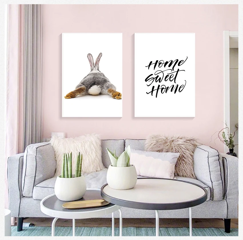 

Prints Nordic Poster Wall Art Canvas Prints Wall Pictures For Bedroom Decor Rabbit Sweet Home Quotes Canvas Painting Posters And