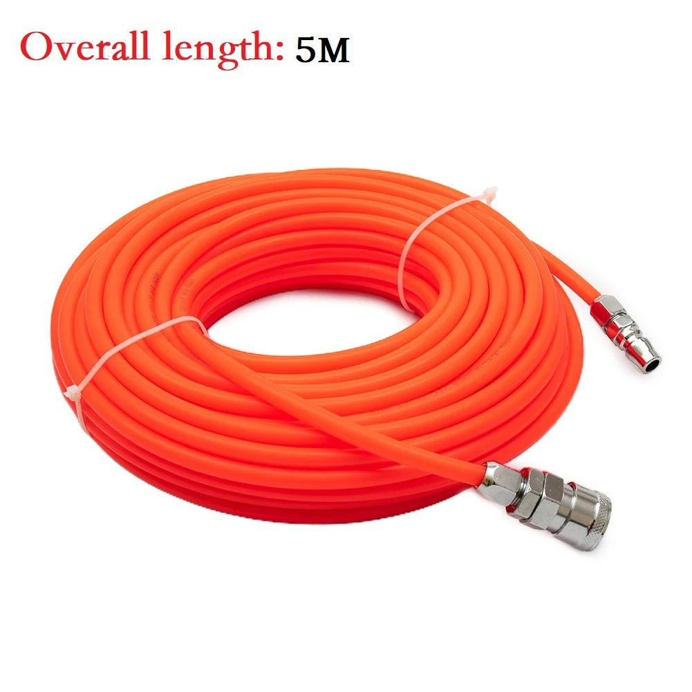 

5M Orange Garden Watering Hose Car High Pressure Washing Pipe With Quick Connector Air Compressor Ventilation Pipe Hose