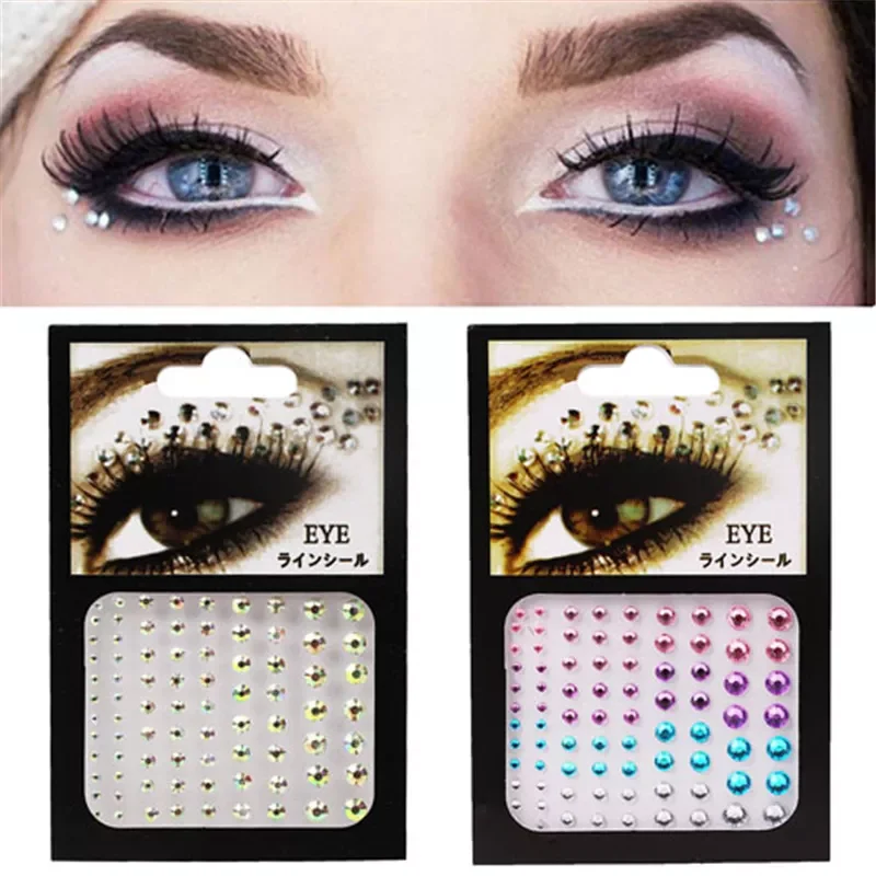 

Colors Tattoo Sticker Glitter Diamond Makeup Eyeliner Eyeshadow Face Rhinestone Sticker Jewelry Eyes Makeup Crystal Stickers