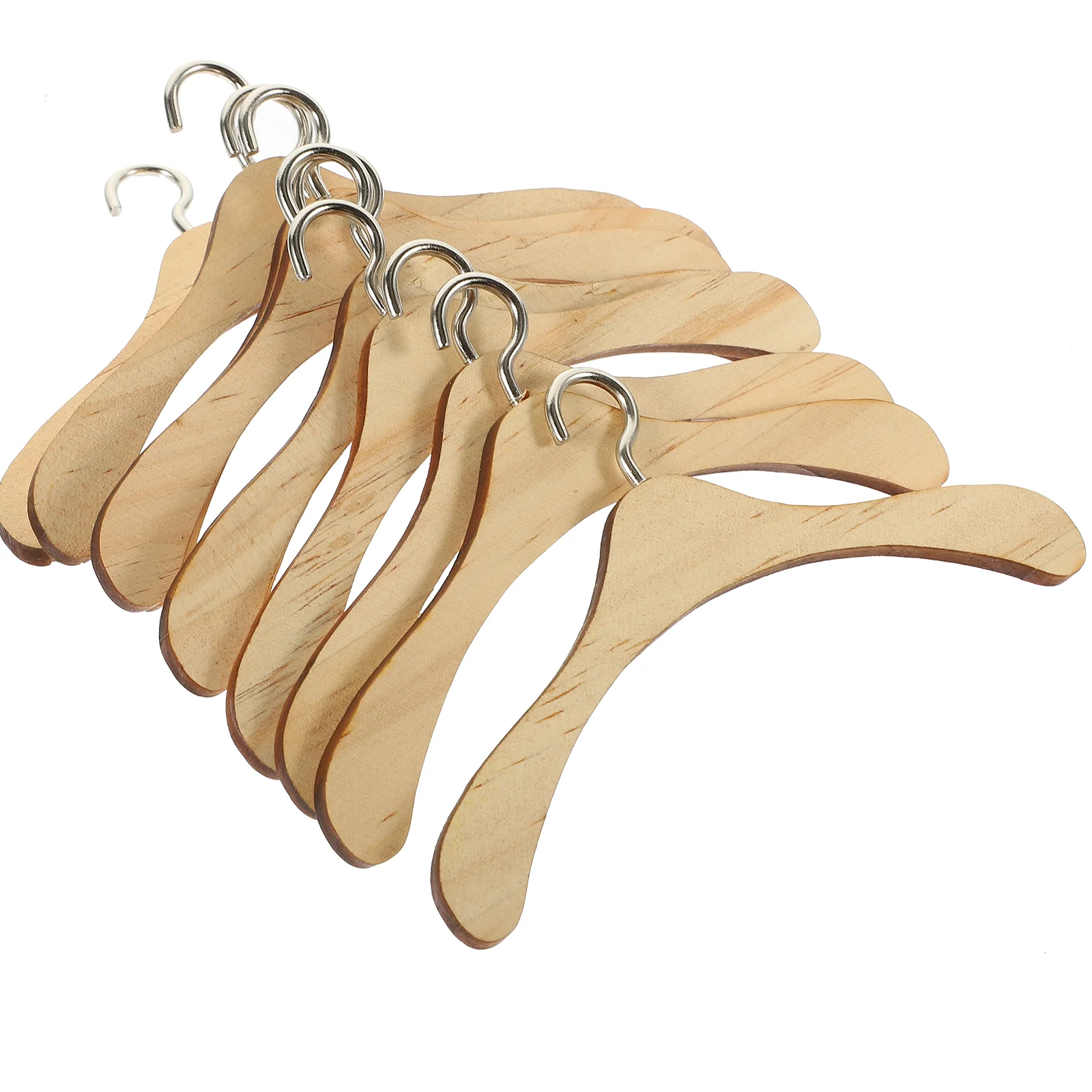 

10pcs Wardrobe Garment Rack Hangers House Wooden Mini Clothes Hanger