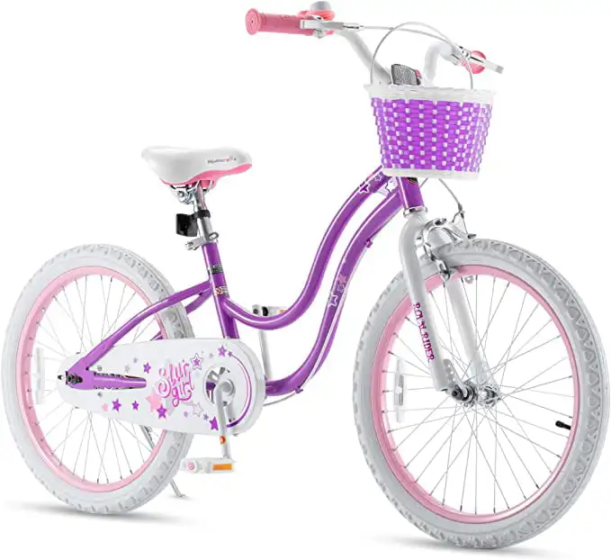 

Bike 20 Inch Girls Bicycle for Children with Kickstand Basket Purple