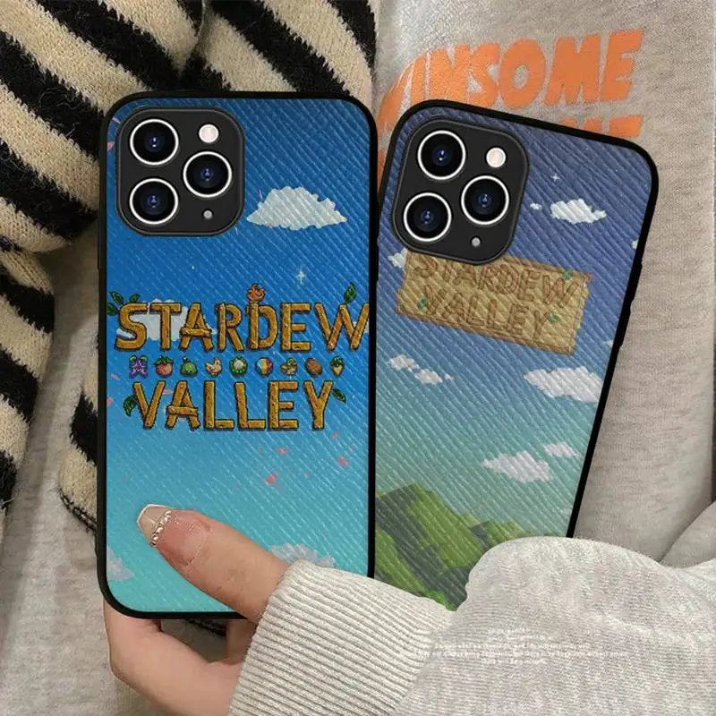 

FHNBLJ Stardew valley Phone Case Hard Leather Case for iPhone 11 12 13 Mini Pro Max 8 7 Plus SE 2020 X XR XS Coque