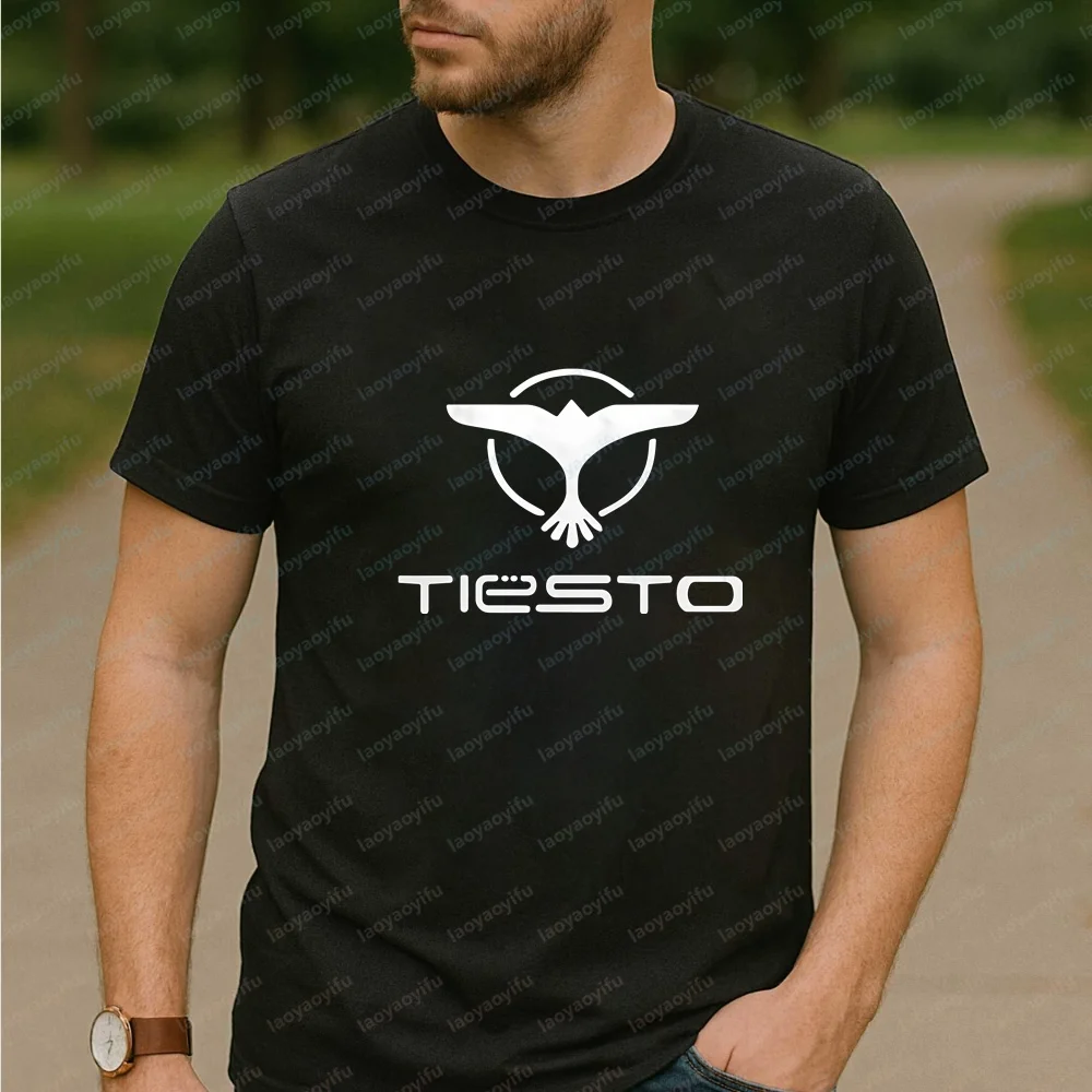 Фото Футболка с принтом DJ Tiesto - модная унисекс-футболка с короткими рукавами, подходящая как для мужчин, так и для женщин, удобная футболка. №2