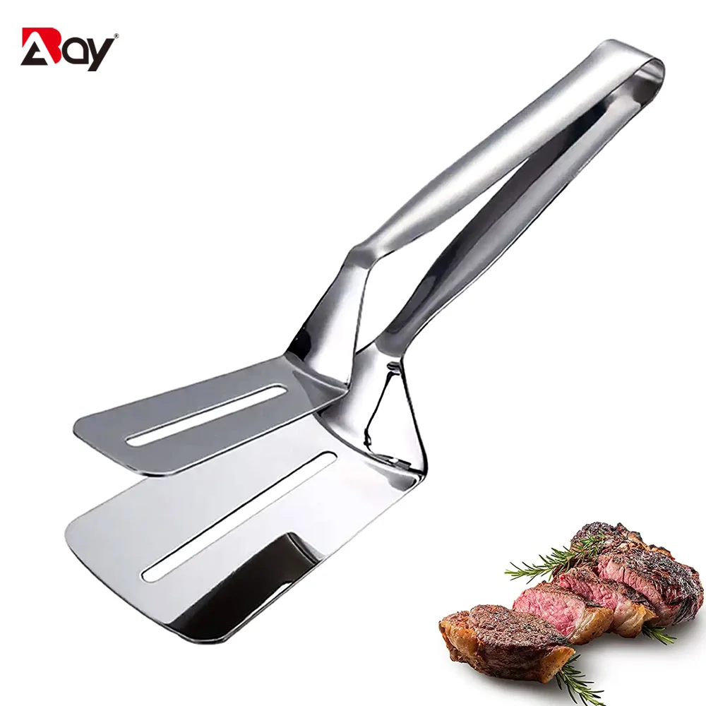 

Steak Clamp Stainless Steel Service Tongs Clip for Cooking Flipping Spatula Double Sided Steak Clamps BBQ Kitchen Accessories