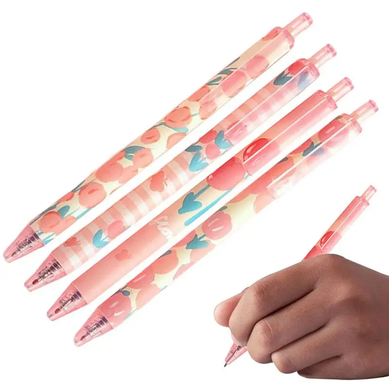 

4 шт. Симпатичные выдвижные гелевые фотообои 0,5 мм тонкие гладкие ручки для письма для взрослых студентов журнал блокнот планировщик