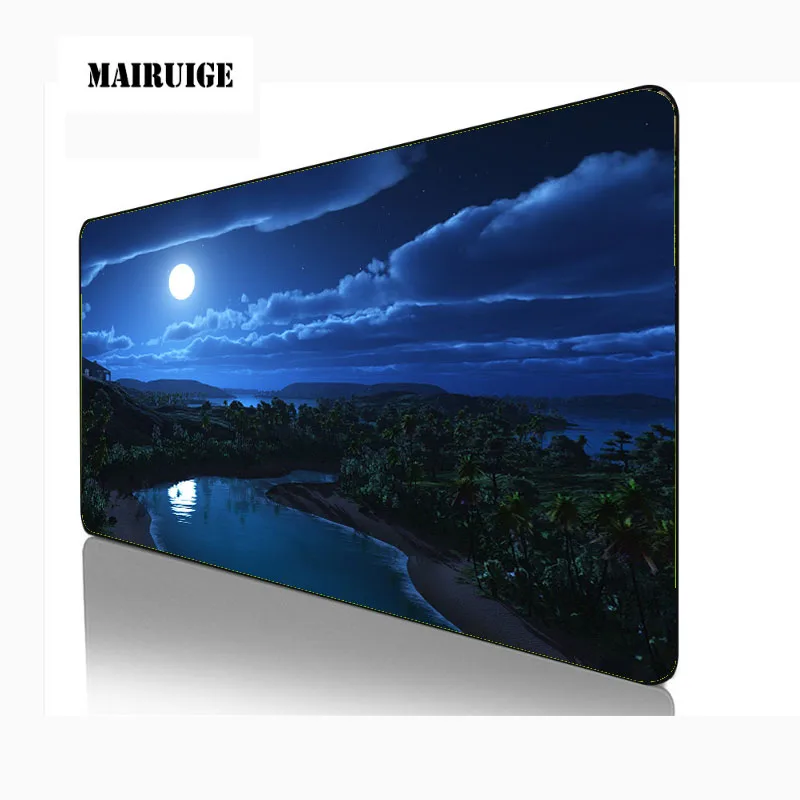 

XGZ Blue Scenery XL Lockedge Large Gaming Mouse Pad Computer Gamer Keyboard Mouse Mat Desk Mousepad for Gaming Desk PC Desk Pad