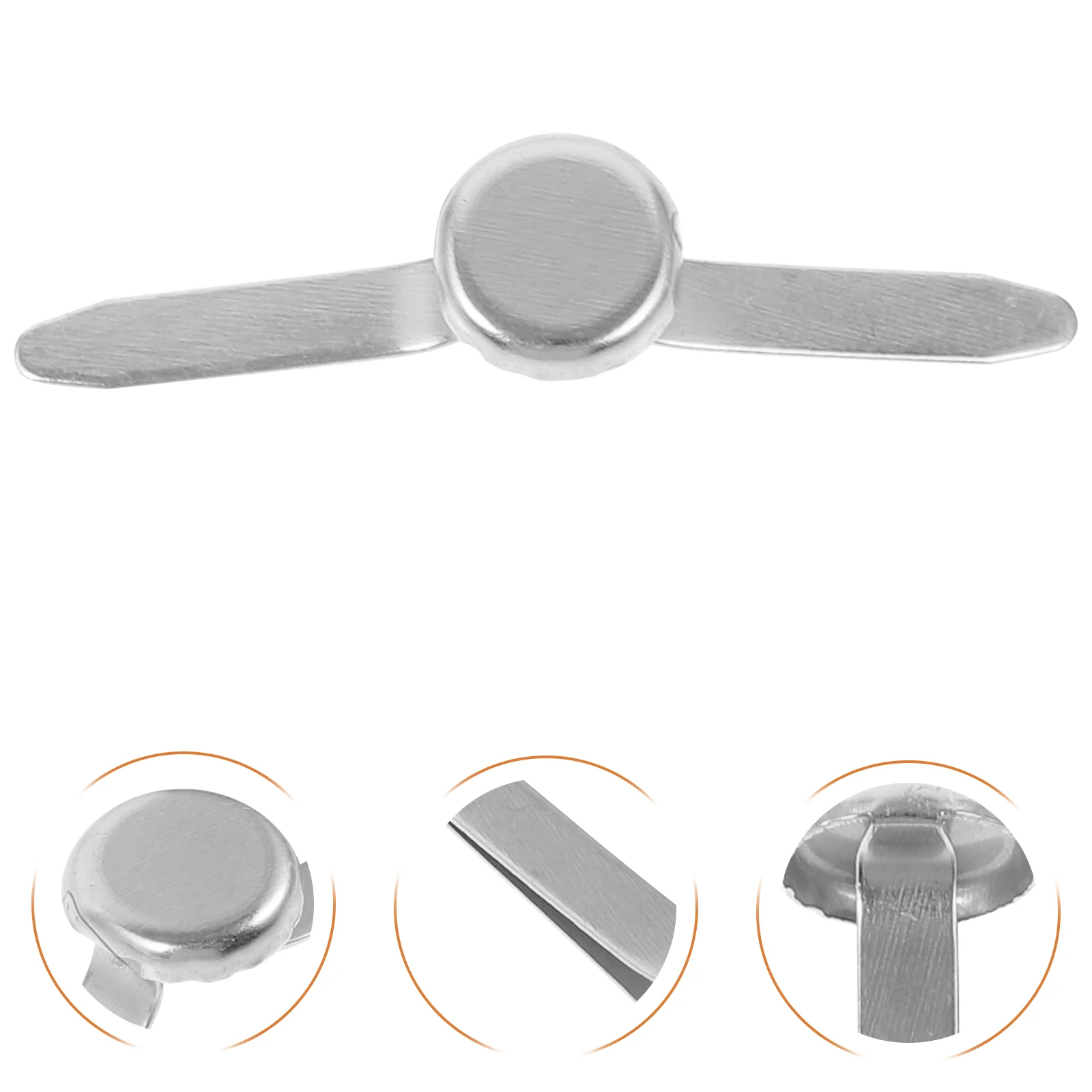 

50 Pcs Crafts Making Mini Brads Nails Paper Fasteners Scrapbook Kids Supplies Croissant Beads